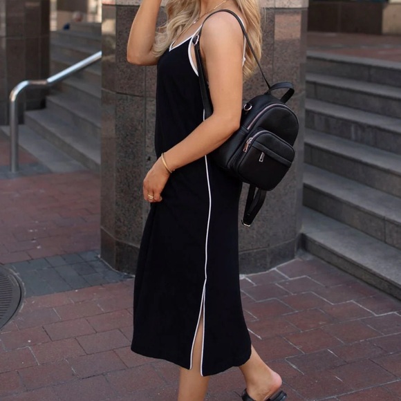 NEW Black Linen Midi Dress - Picture 4 of 7